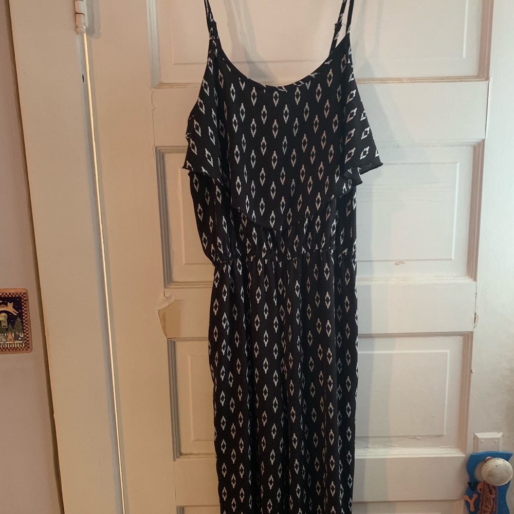 Xhilaration black patterned jumpsuit